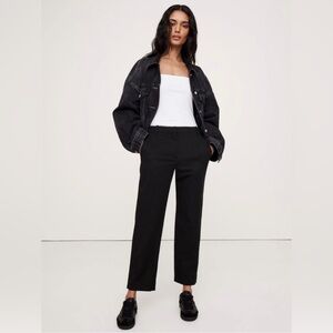 Banana Republic All Day Pant Tapered Black Tencel Blend Size S High Rise